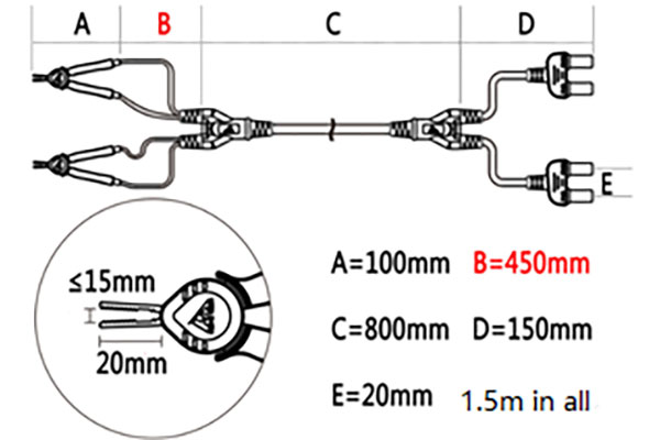 HP9363B Kelvin test lead clip type-1