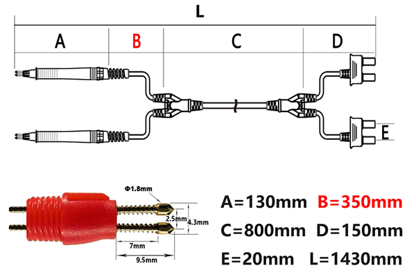 HP9363B Kelvin test lead clip type-2