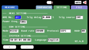 3563-12 Multi-channel Battery Tester measurement setting page